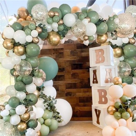 Sage Green Balloon Garland Kit Arch Shower Olive Matte Different Sizes Decor - Picture 2 of 8
